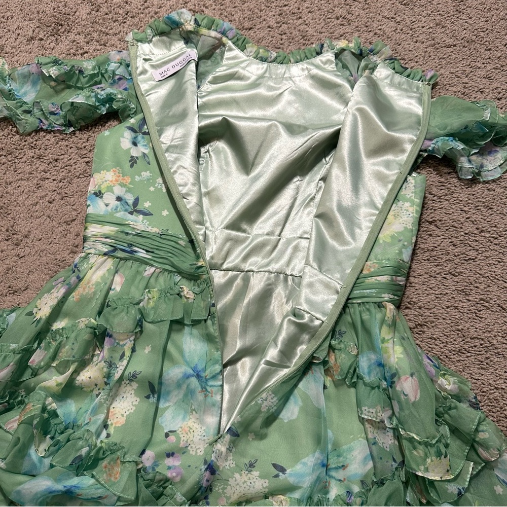 Mac Duggal Green Floral Maxi Dress - Picture 12 of 14